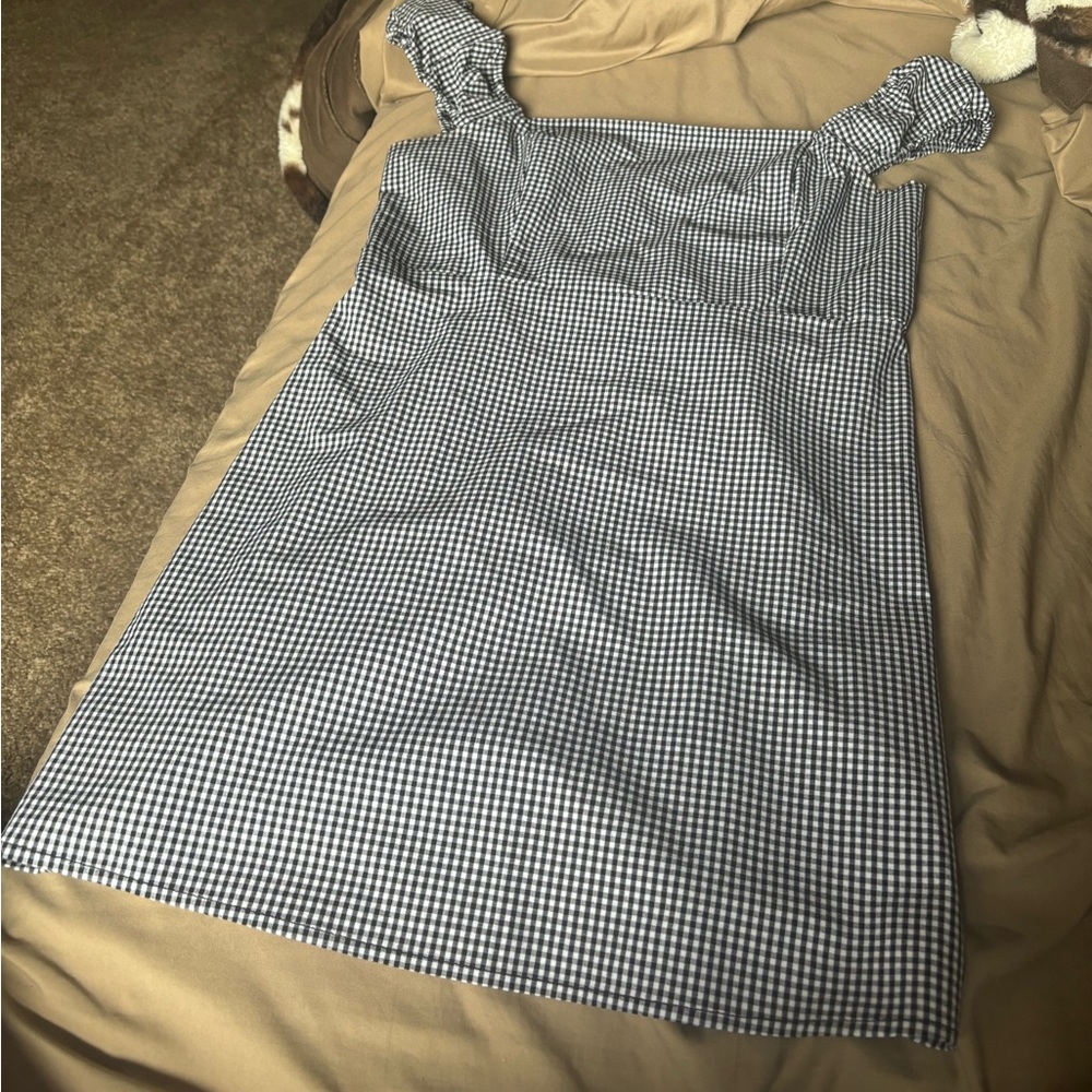 Black and white checked mini dress from Garage